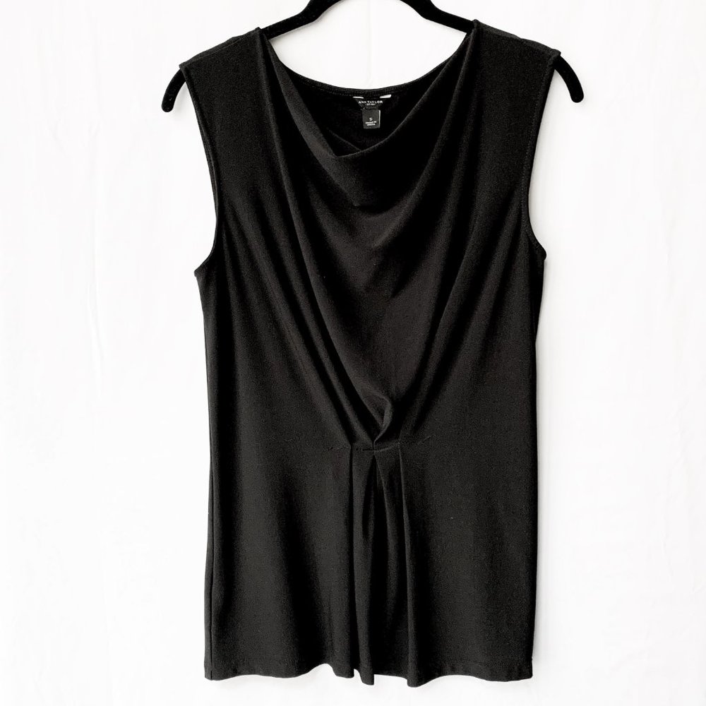 Draped Neck Shell with Cinched Waist